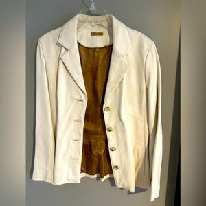 White leather blazer